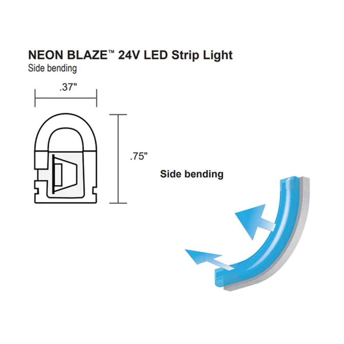 Neon BLAZE LED Neon Strip Light, Blue, 24V, Side Bending - Bees Lighting