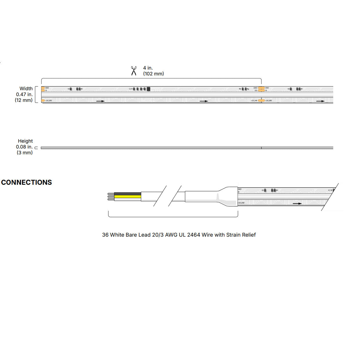 Streamlite LED Strip Light, 16.4Ft Reel, Pixel RGBW, 255 Lm/Ft, 24V - Bees Lighting