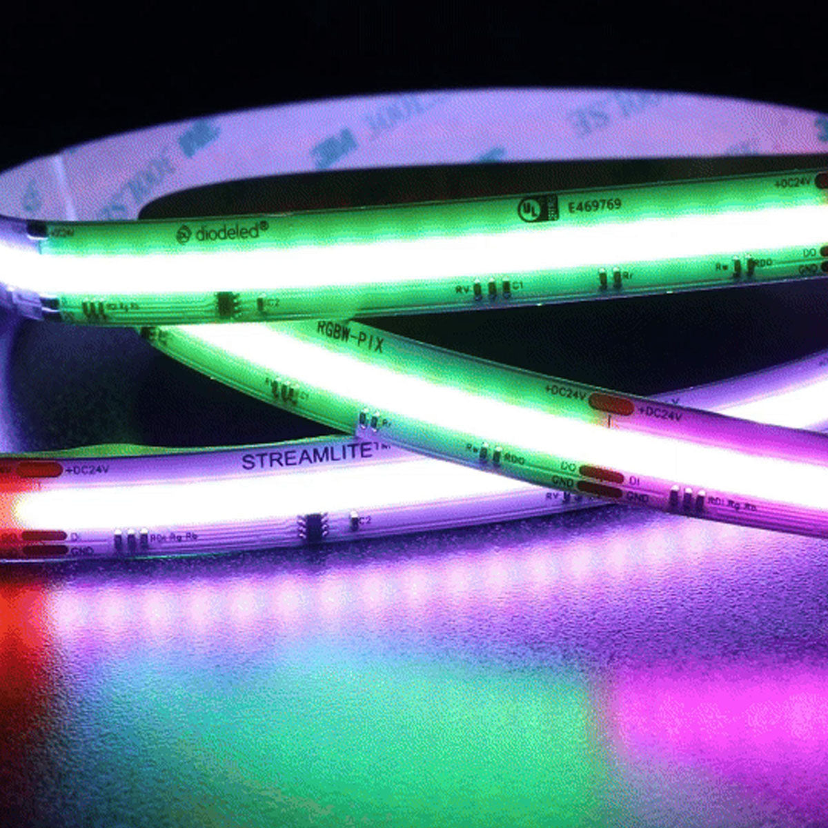 Streamlite LED Strip Light, 16.4Ft Reel, Pixel RGBW, 255 Lm/Ft, 24V - Bees Lighting