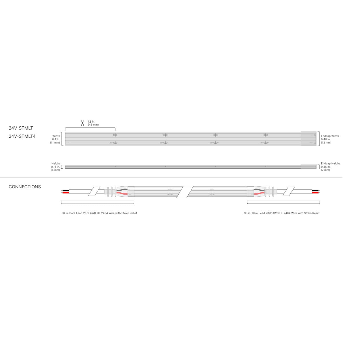 Streamlite LED Strip Light, 16.4Ft Reel, 4000K, 440 Lm/Ft, 24V, IP65 Wet locations - Bees Lighting
