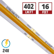 STREAMLITE™ Dotless LED Tape Light | 2700K Warm White | 402 Lm/Ft | 24V | 16.4 Ft Reel