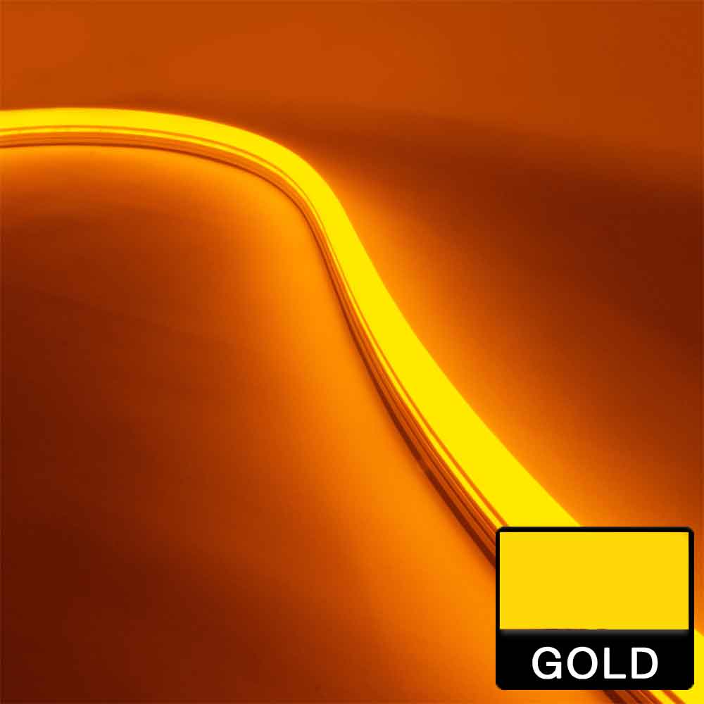 BLAZE Gold Neon LED Strip Light, 24V, Top Bending