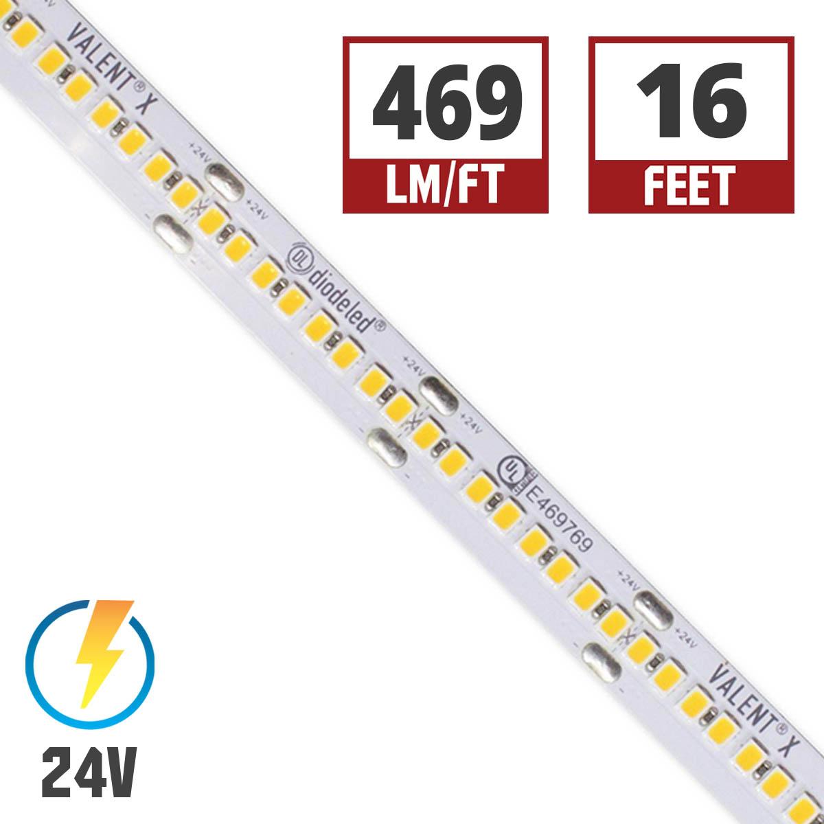 Valent X High Density LED Strip Light, 16ft Reel, 24V