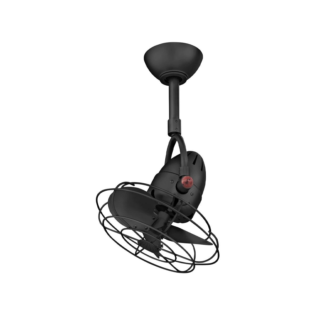 Diane 13 Inch Oscillating Ceiling Fan with a Decorative Cage, Matte Black - Bees Lighting