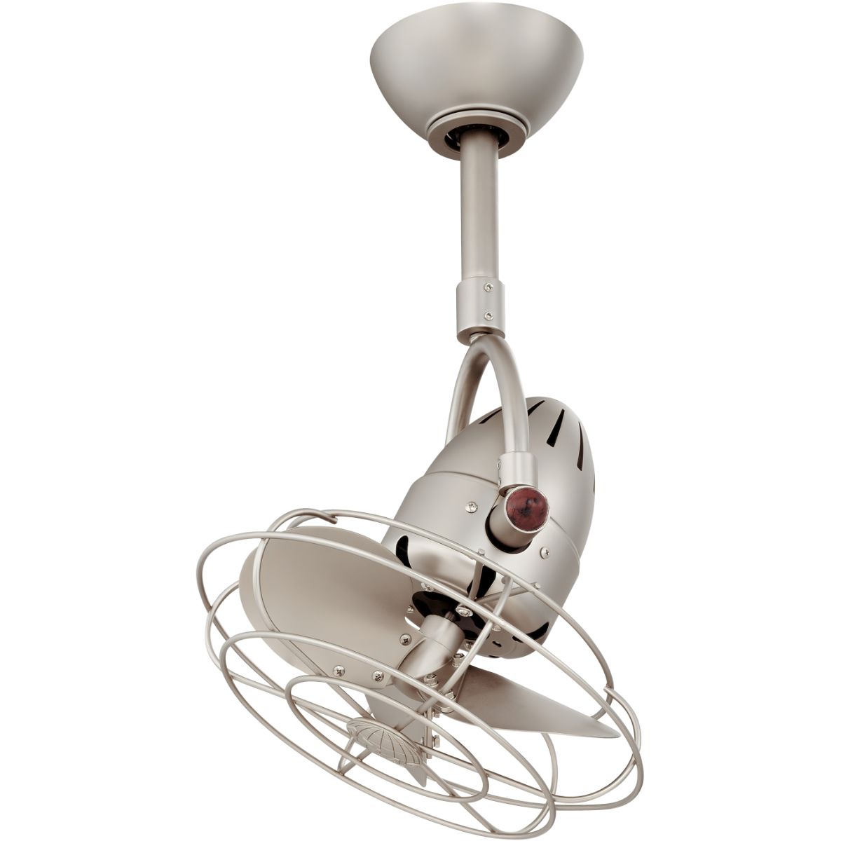 Diane 13 Inch Oscillating Ceiling Fan with a Decorative Cage, Brushed Nickel - Bees Lighting