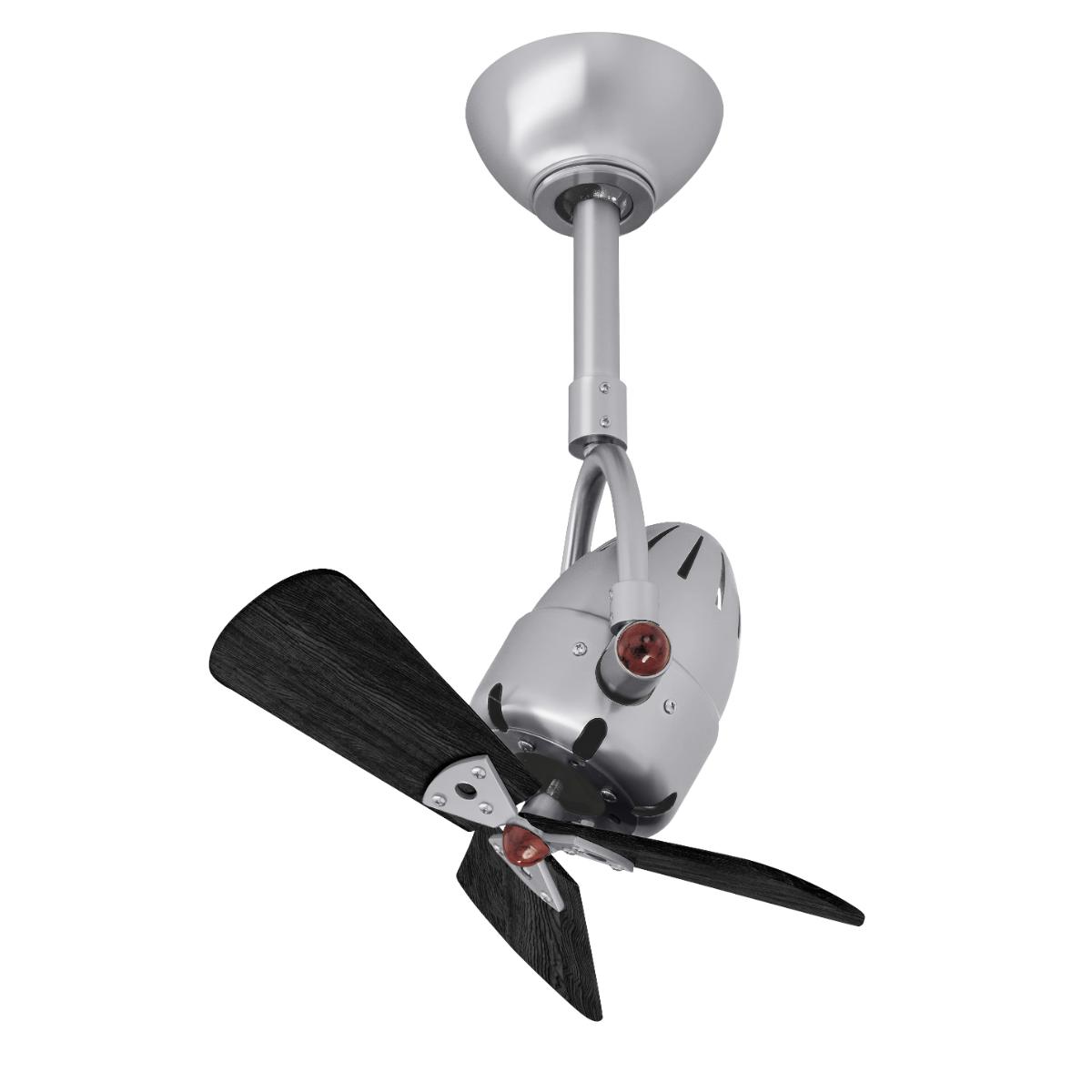 Diane 16 Inch Oscillating Directional Ceiling Fan, Brushed Nickel with Matte Black Blades - Bees Lighting