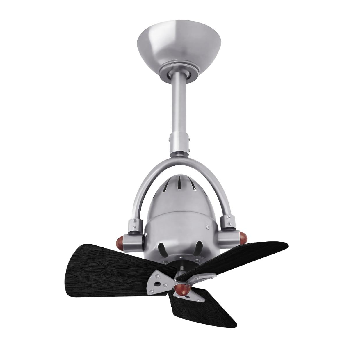 Diane 16 Inch Oscillating Directional Ceiling Fan, Brushed Nickel with Matte Black Blades - Bees Lighting