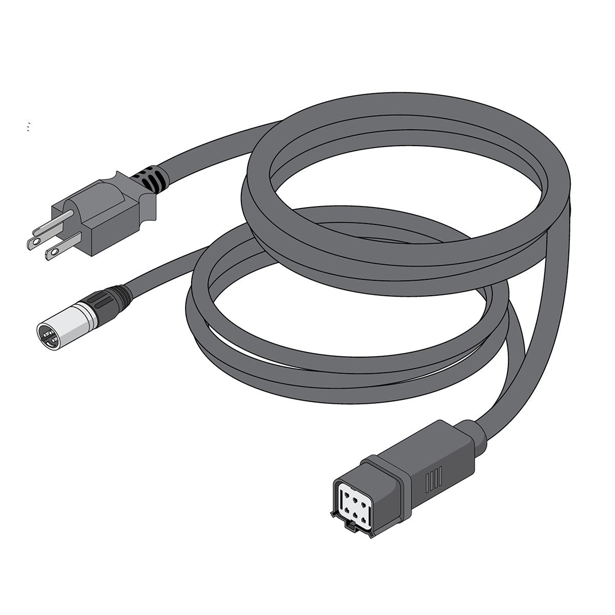 BROADWAVE LED Wall Washer Input Cord, 6 Feet, Wet Location Connector, Nema 5-15P Plug - Bees Lighting