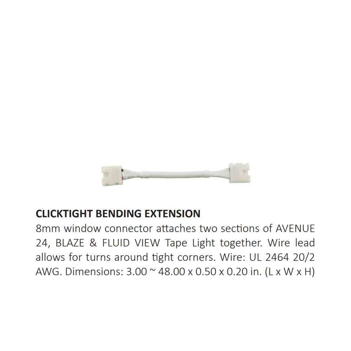 ClickTight 48in. Bending Extension for Blaze LED Tape Lights - Bees Lighting