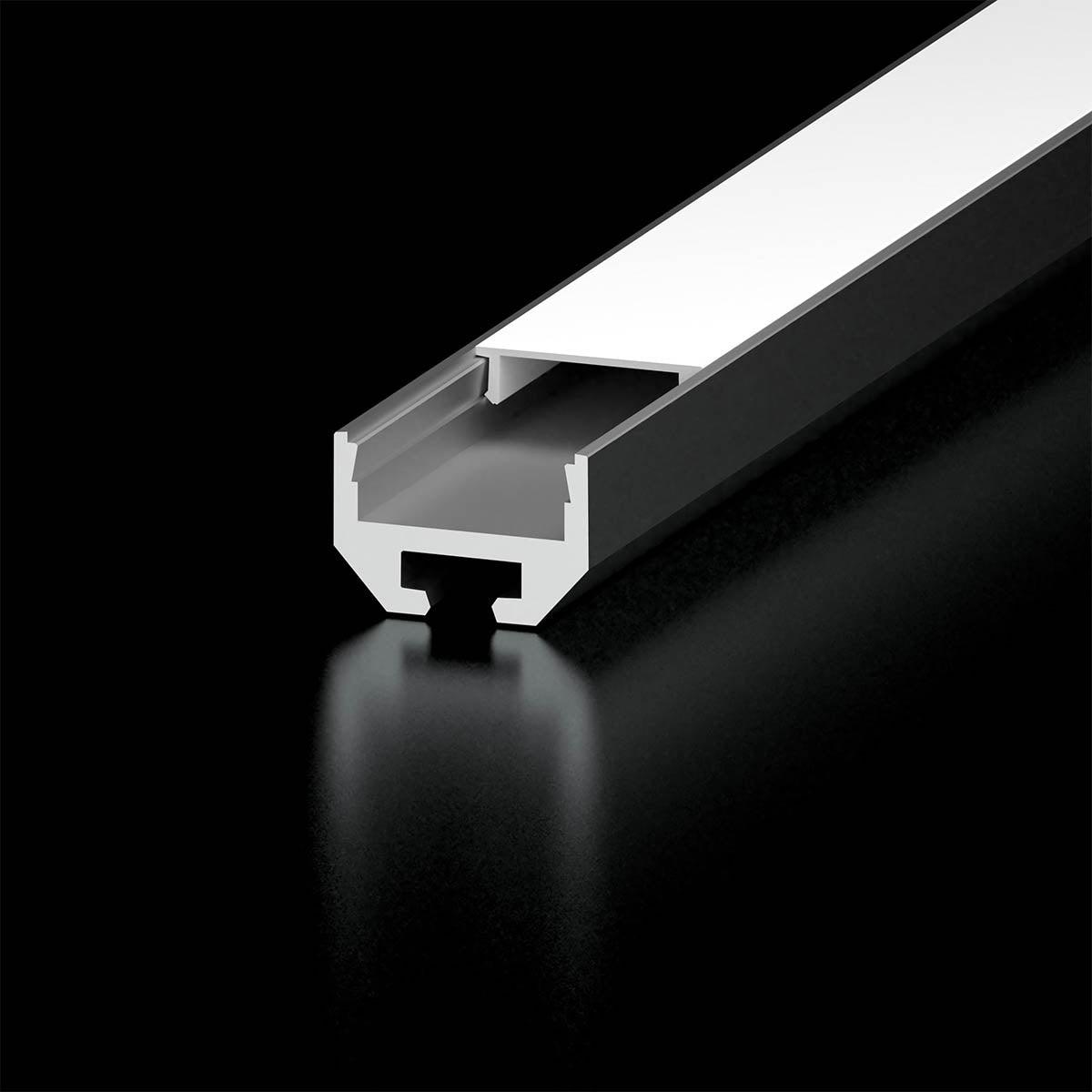 48in. Chromapath Builder, Square Black LED Channels for 12mm strip lights