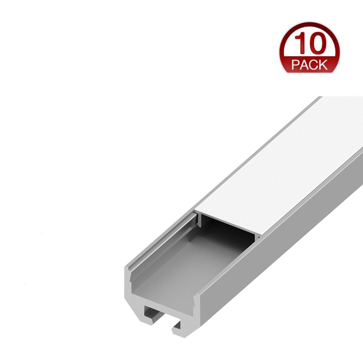 96in. Chromapath Builder, Square LED Aluminum Channels for 12mm strip lights, Pack of 10