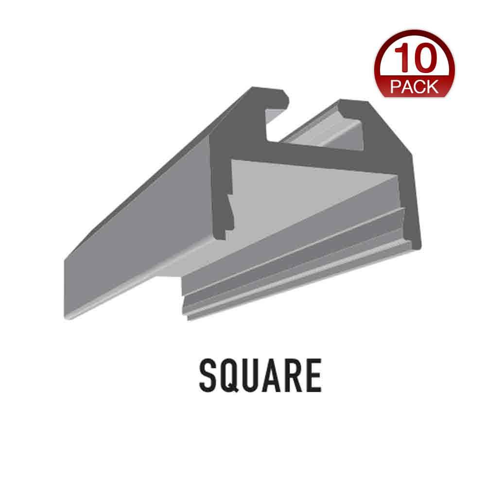 96in. Chromapath Builder, Square LED Aluminum Channels for 12mm strip lights, Pack of 10 - Bees Lighting