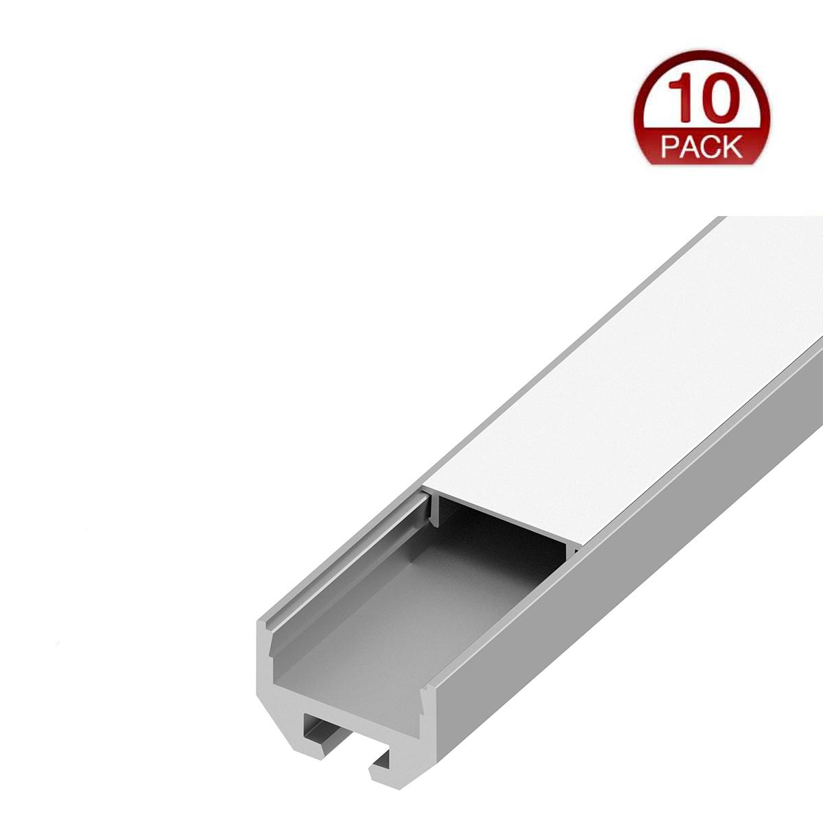96in. Chromapath Builder, Square White LED Channels for 12mm strip lights, Pack of 10