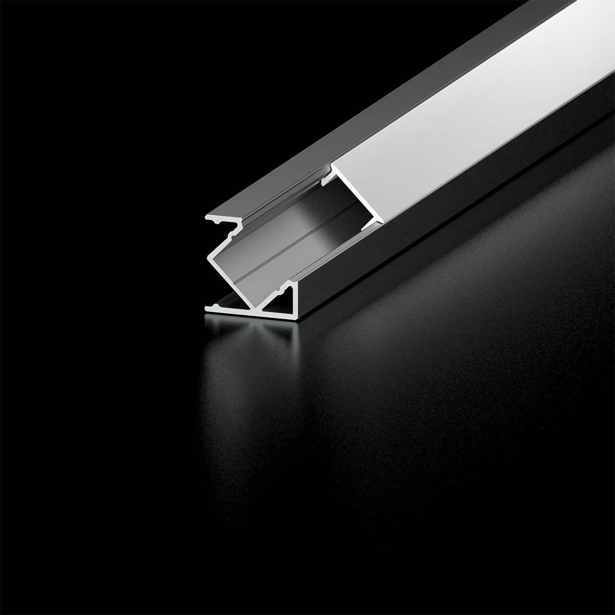 Chromapath, DECO 45 degree Aluminum Channel Bundle with frosted cover, 48", for Strips Up To 12mm - Bees Lighting