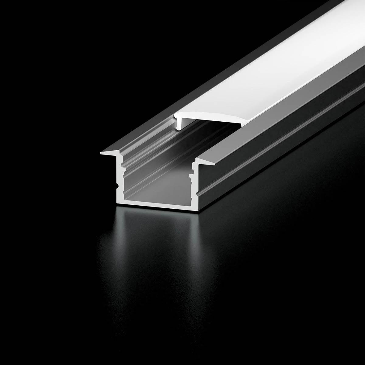 48in. Chromapath Bundle, Recessed Aluminum Channel for Tape lights Up To 12mm, Frosted cover - Bees Lighting