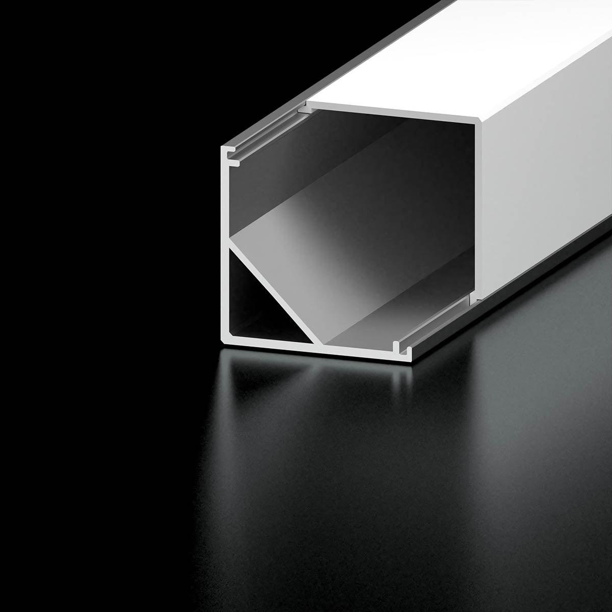 Chromapath Bundle, LED Tape Light Square Corner 20mm Aluminum Channel, 48", Frosted Cover