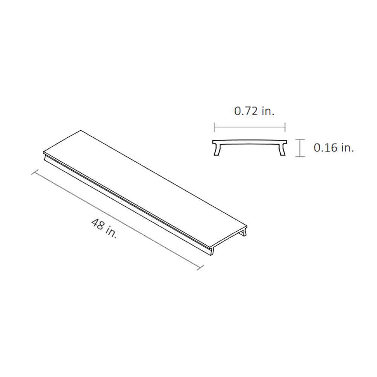 48in. Tape Light Clear Channel Cover - Bees Lighting