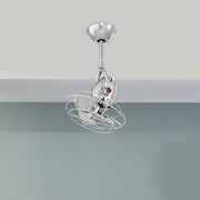 Diane 13 Inch Oscillating Ceiling Fan with a Decorative Cage, Polished Chrome - Bees Lighting