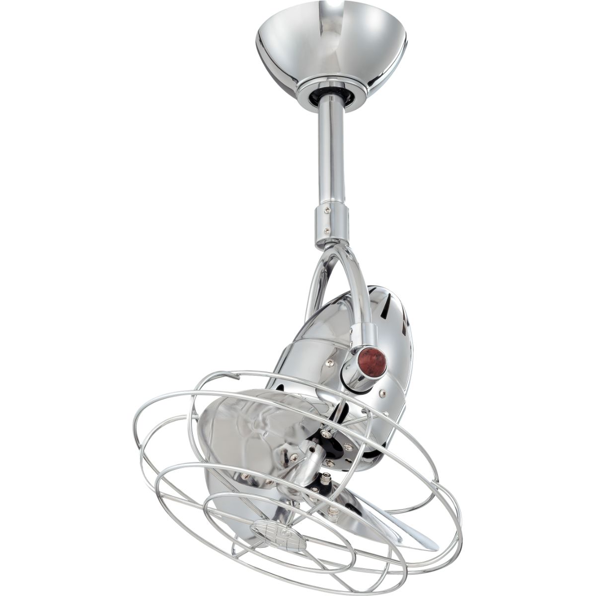Diane 13 Inch Oscillating Ceiling Fan with a Decorative Cage, Polished Chrome - Bees Lighting