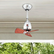 Diane 16 Inch Oscillating Directional Ceiling Fan, Polished Chrome with Barnwood Blades - Bees Lighting