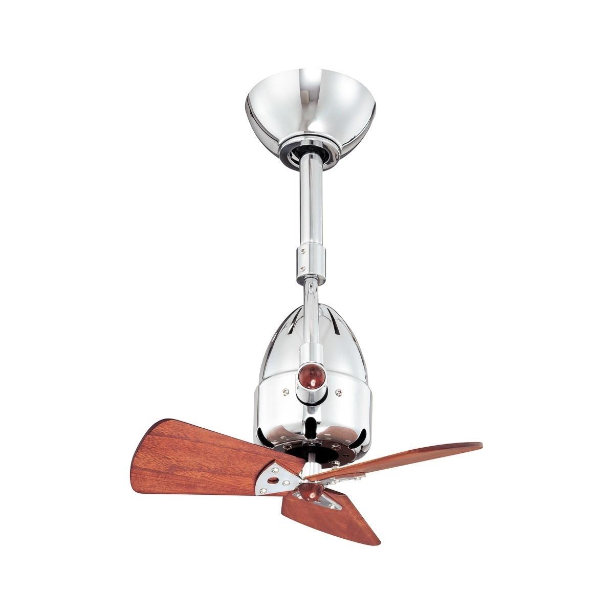 Diane 16 Inch Oscillating Directional Ceiling Fan, Polished Chrome with Barnwood Blades - Bees Lighting