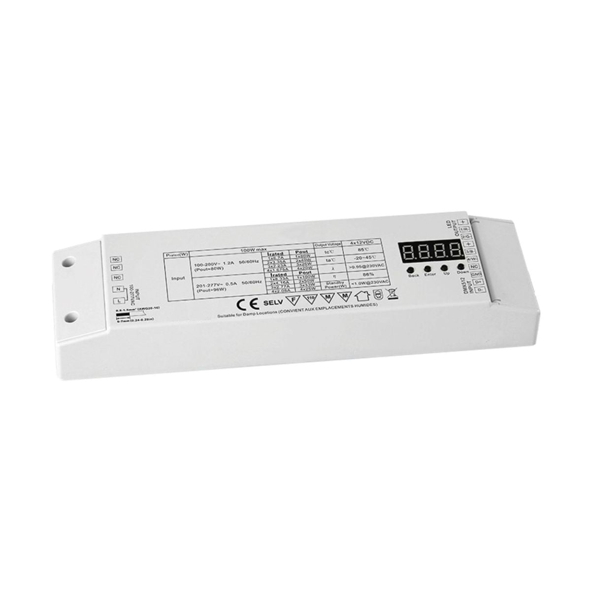 DMX Decoder + 24VDC LED Driver, 96 Watts Max, 4 Channel RGBW, 120-277V - Bees Lighting
