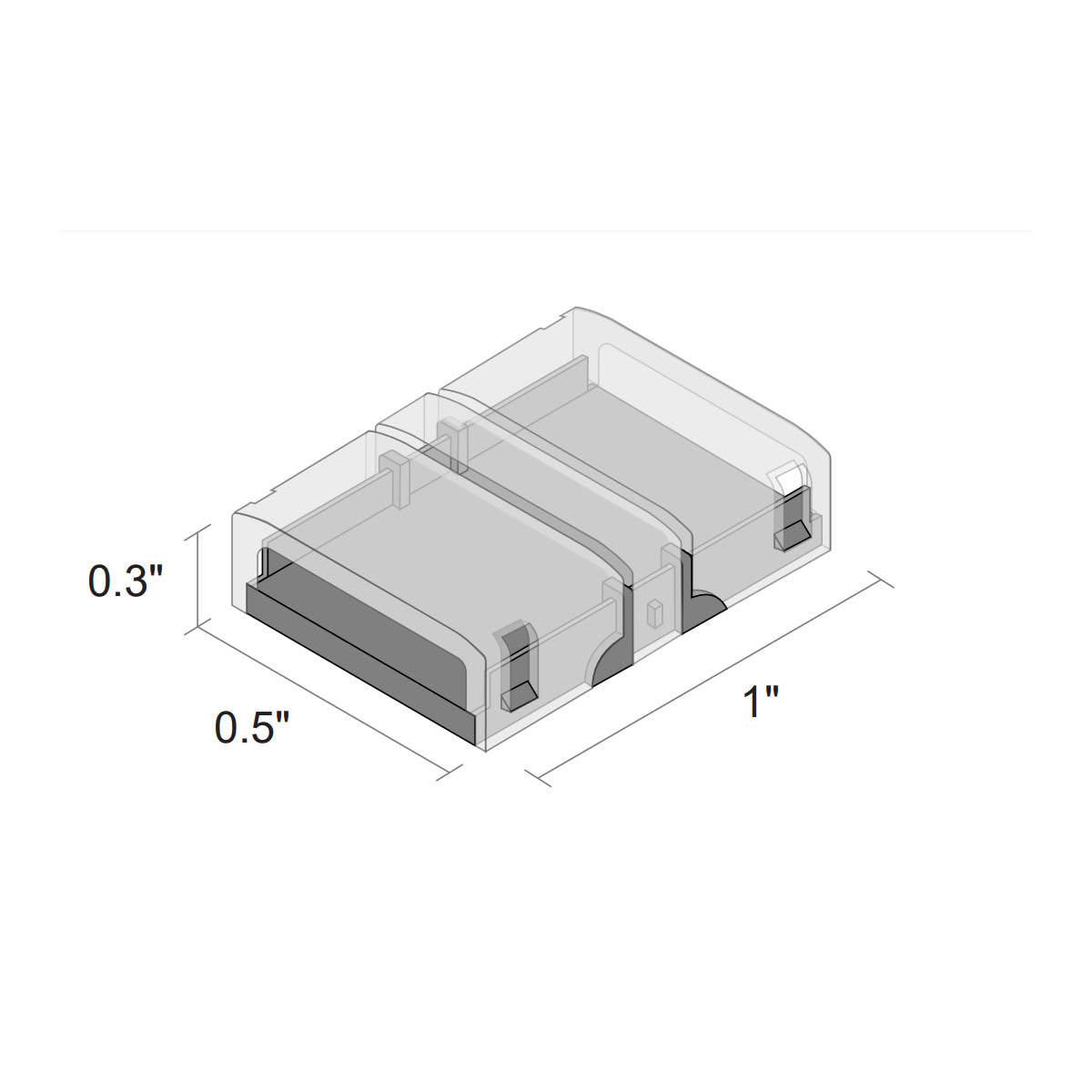 Tape to Tape Connector for 8mm Tape Lights, Pack of 2 - Bees Lighting