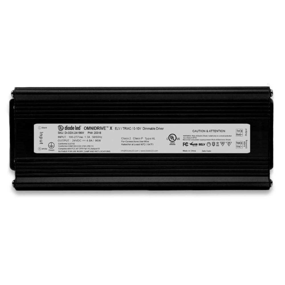 OMNIDRIVE X Dimmable Driver, 24VDC, ELV, Triac, and 0-10V Dimming - Bees Lighting