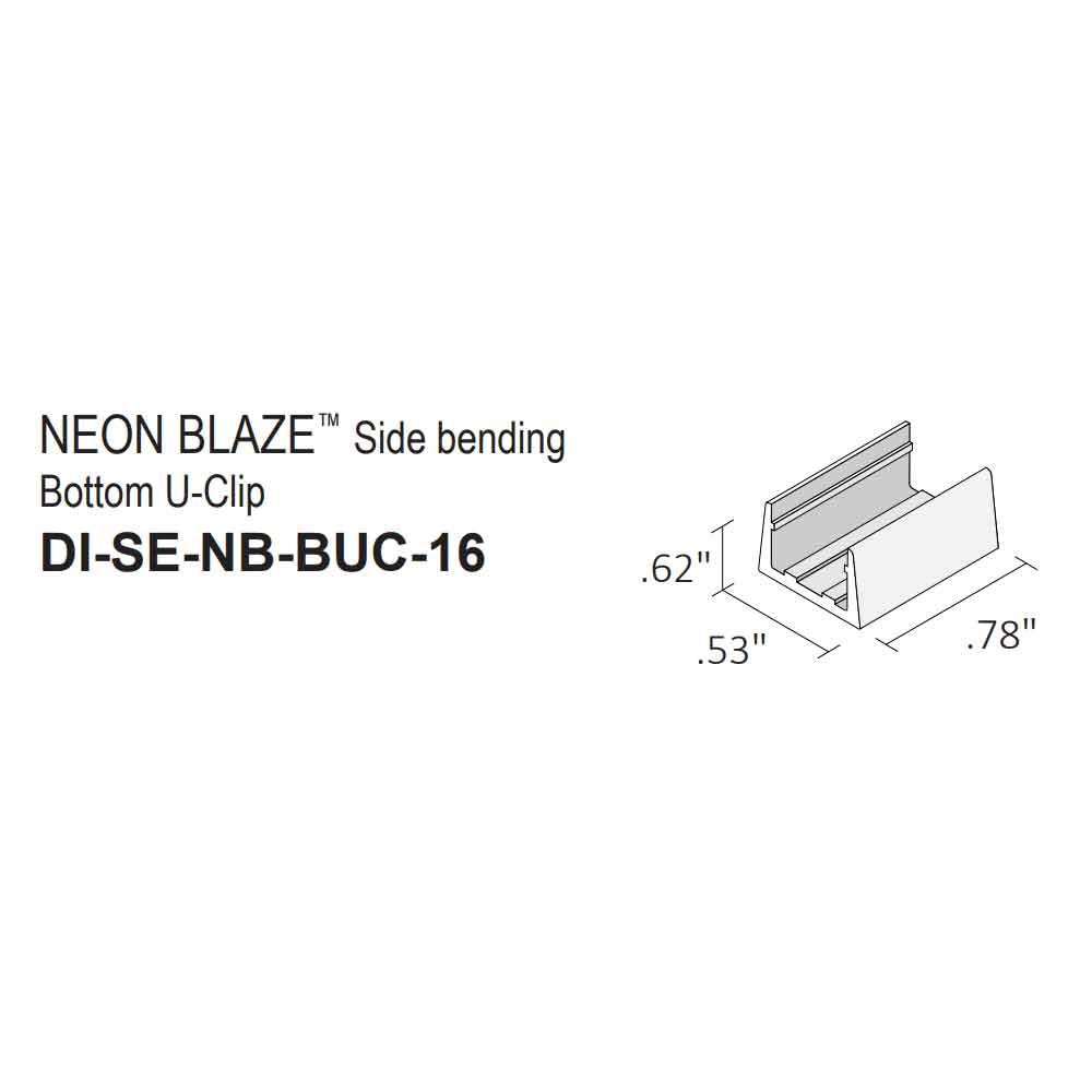 NEON BLAZE Side Bending Bottom U-clip, Pack of 16 - Bees Lighting
