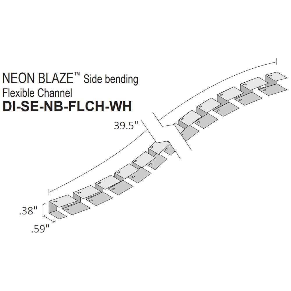 NEON BLAZE Side Bending 3ft Flexible Spine Channel - Bees Lighting
