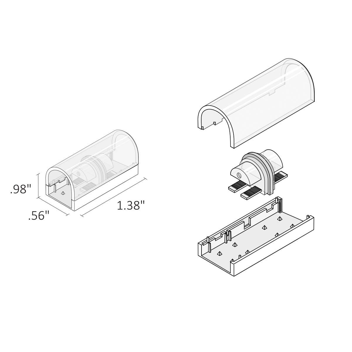 NEON BLAZE Side Bending Strip to Strip Frosted Connector, Pack of 2 - Bees Lighting