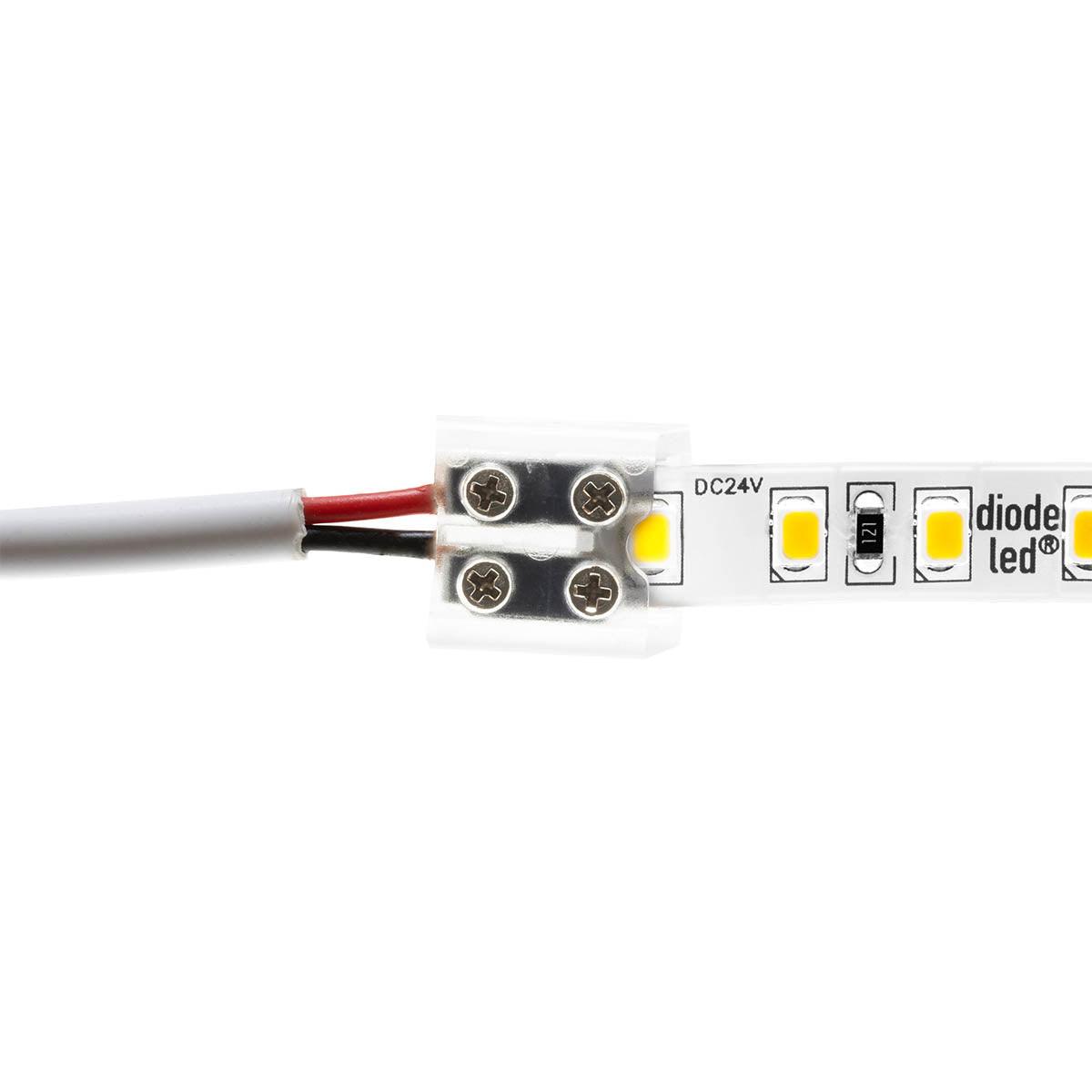 8mm Tape to Wire Terminal Block Connector, White Finish - Bees Lighting