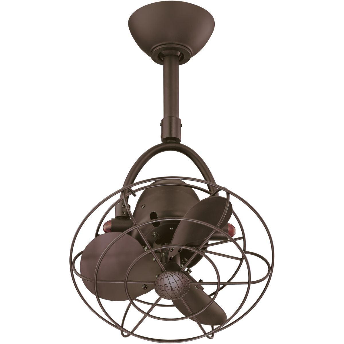 Diane 13 Inch Oscillating Ceiling Fan with a Decorative Cage, Textured Bronze - Bees Lighting