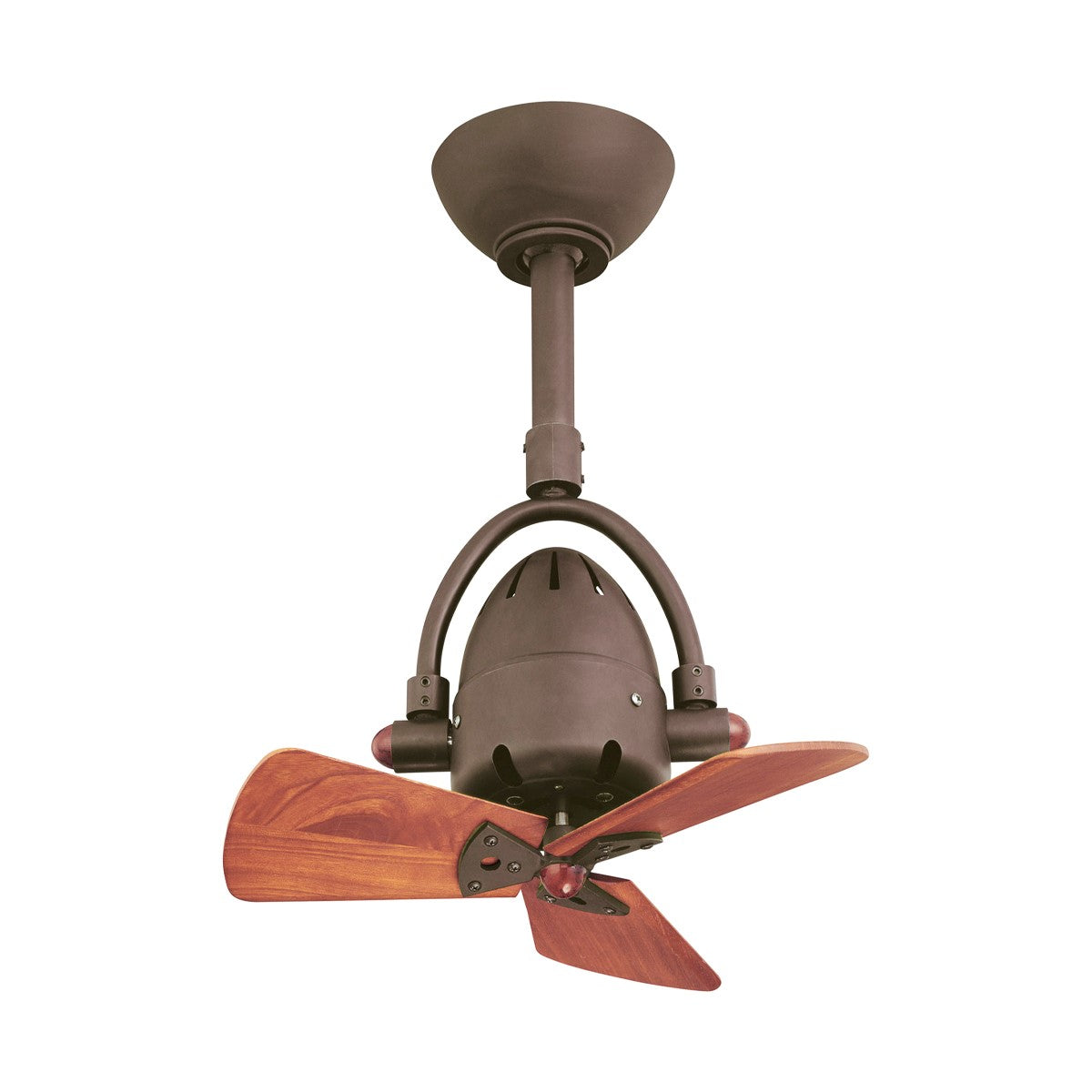 Diane 16 Inch Oscillating Directional Ceiling Fan, Textured Bronze with Mahogany Blades - Bees Lighting