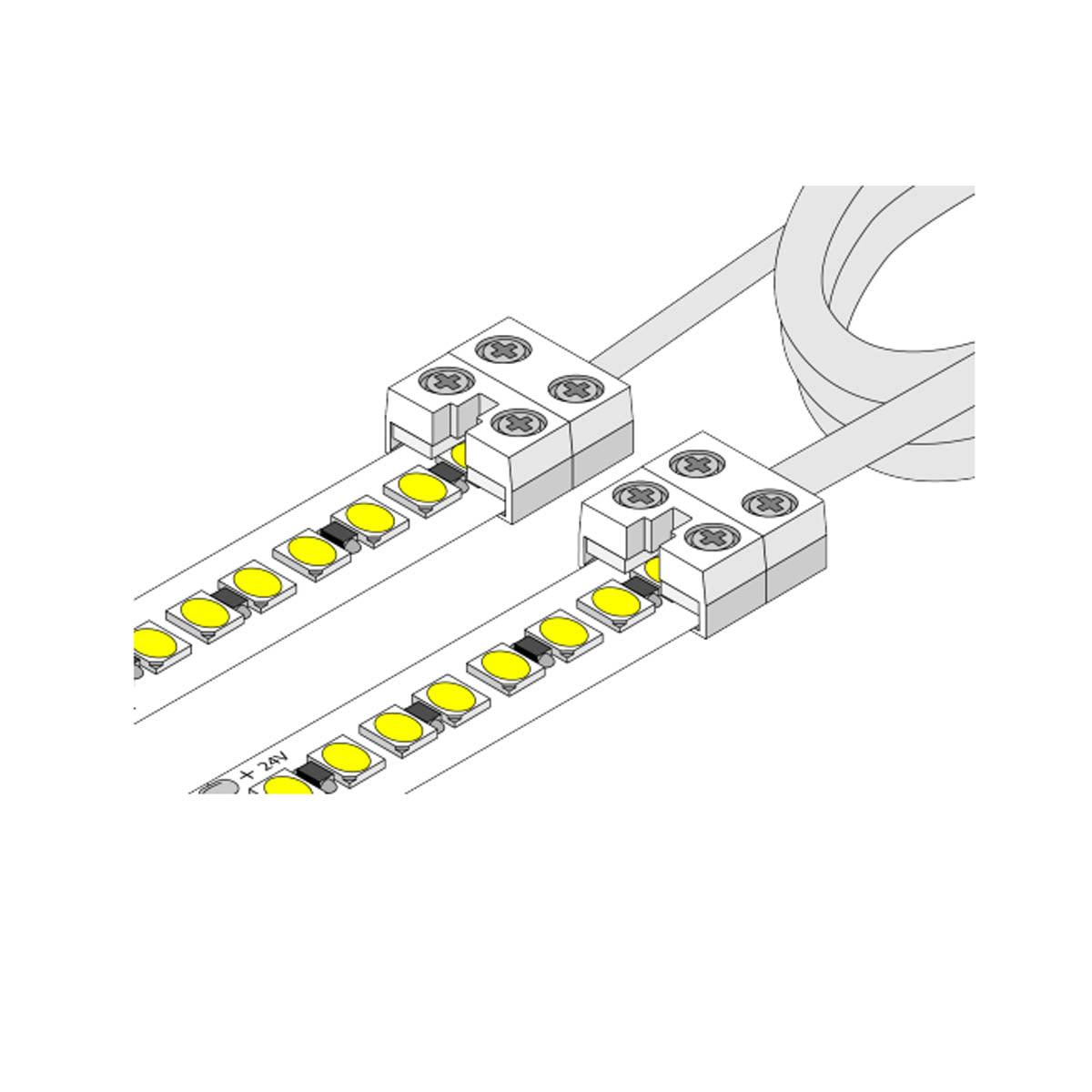 12mm Tape to Tape Terminal Block Connector with 60in. Jumper cable for Valent X Strip Lights - Bees Lighting