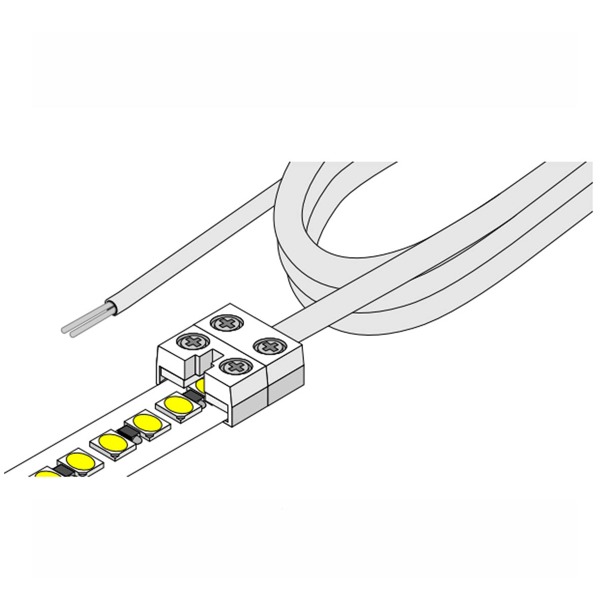 12mm Tape to Wire Splice Connector with 60in. Jumper cable for Valent X Strip Lights, Pack of 25