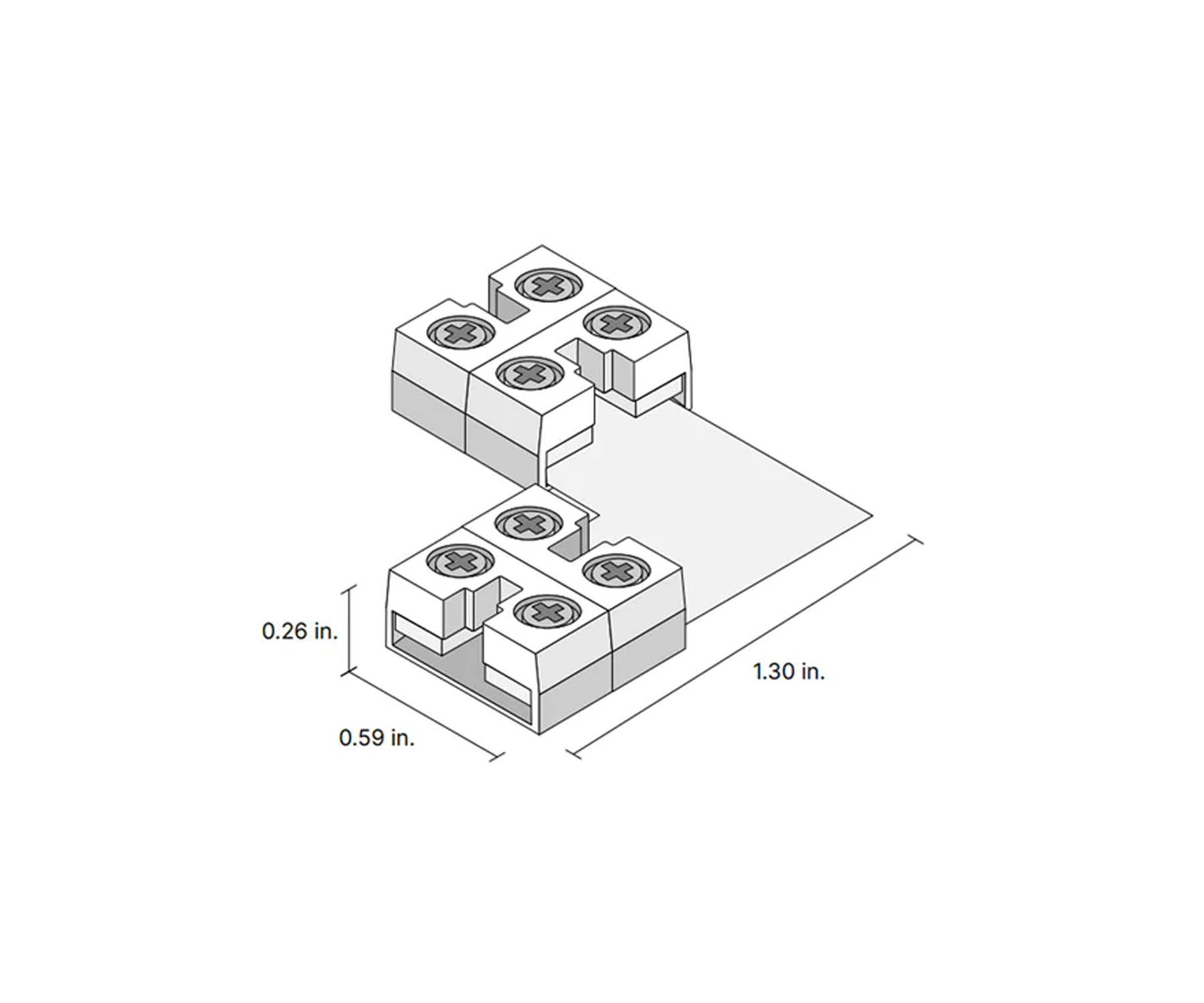 12mm 90 Degree Tape to Tape Terminal Block Connector for Valent X Strip Lights - Bees Lighting