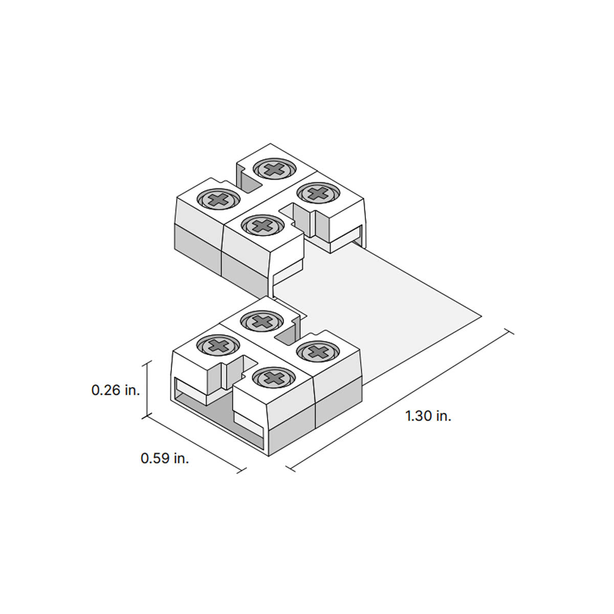 12mm 90 Degree Tape to Tape Terminal Block Connector for Valent X Strip Lights, Pack of 5 - Bees Lighting