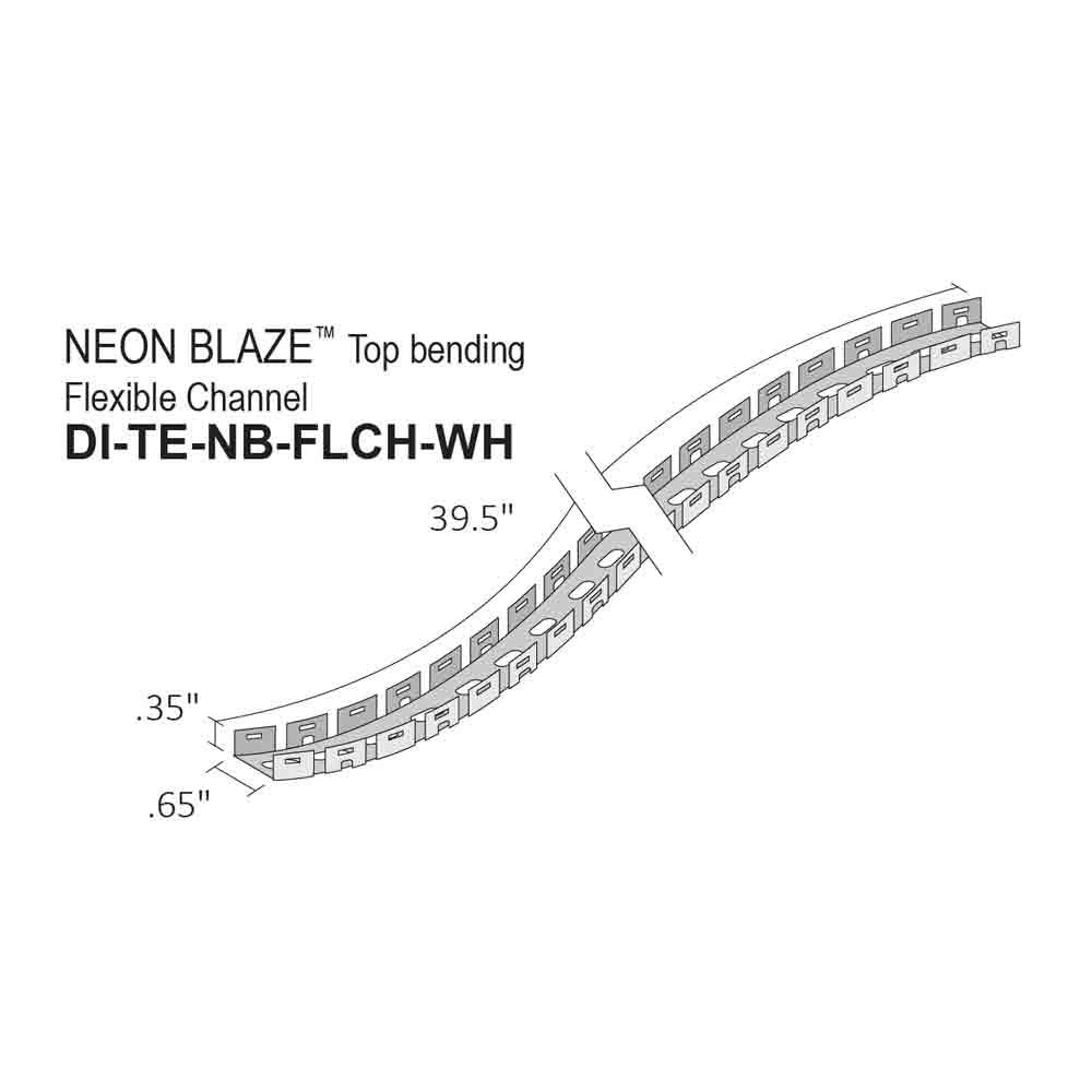 NEON BLAZE Top Bending 3ft Flexible Spine Channel - Bees Lighting