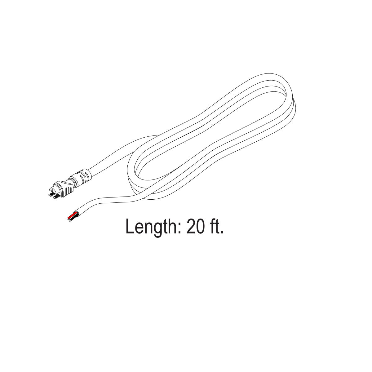 NEON BLAZE Top Bending 20ft Straight Wire Entry Connector - Bees Lighting