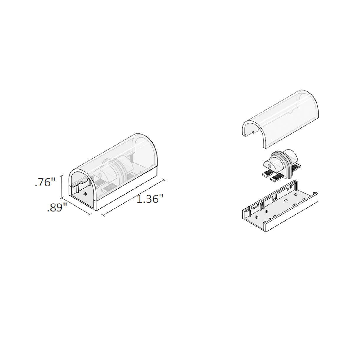 NEON BLAZE Top Bending Strip to Strip Frosted Connector, Pack of 2 - Bees Lighting