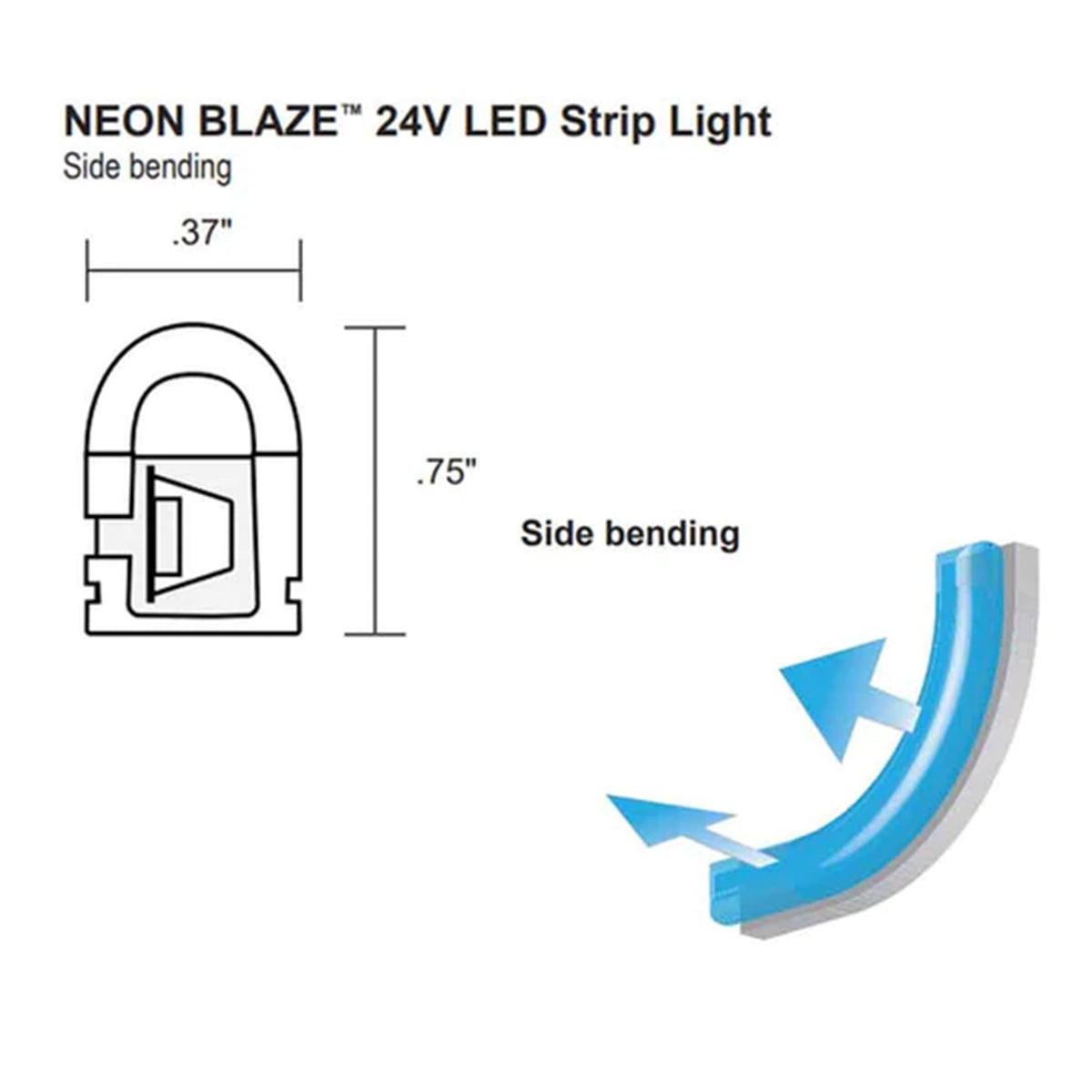 Neon BLAZE LED Neon Strip Light, Pink, 24V, Side Bending