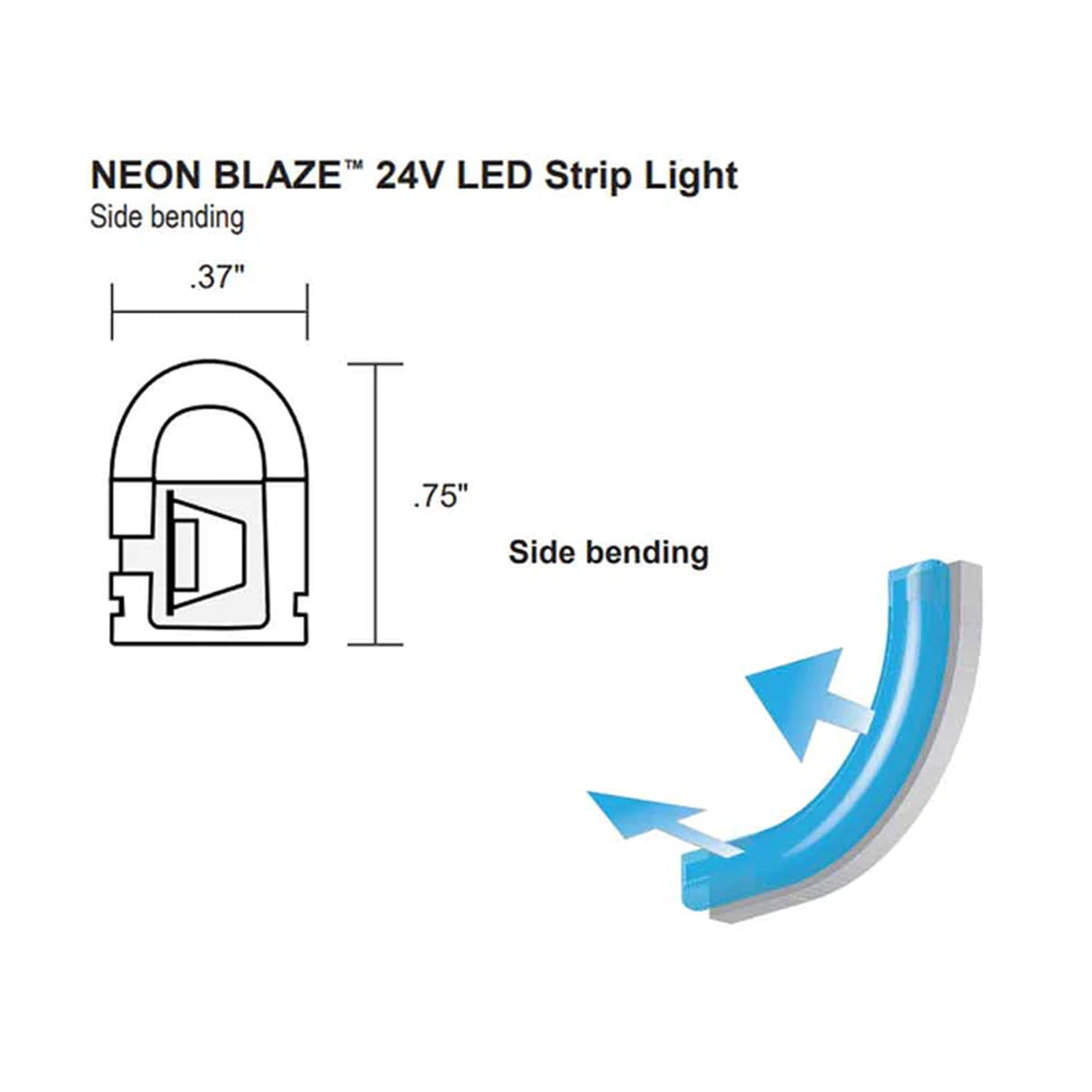 16Ft Neon Blaze Flexible LED Lighting, Red, 24V, Side Bending - Bees Lighting