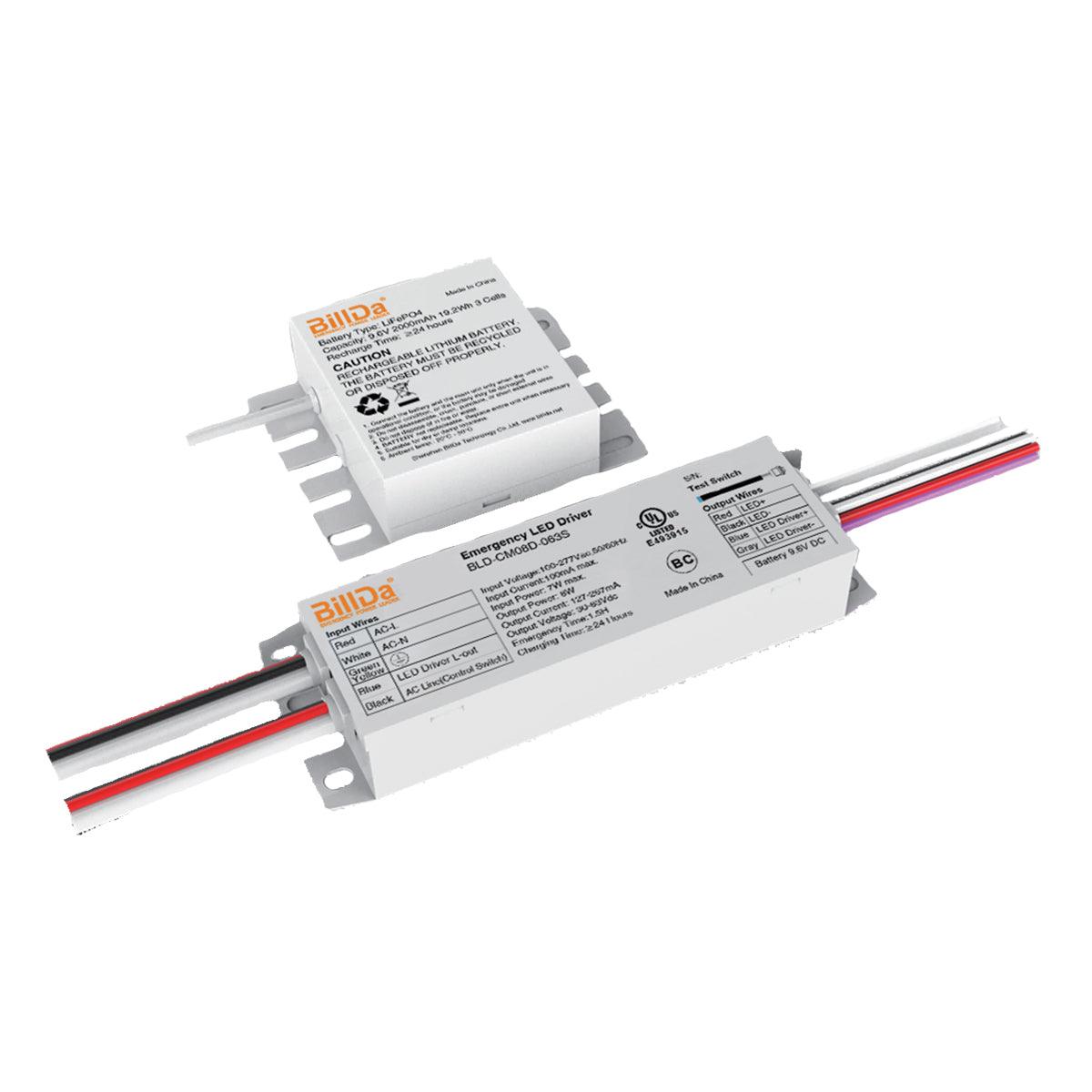 Emergency LED Driver Battery Kit, 8 Watts, 25-56V DC Output, 100-277VAC - Bees Lighting