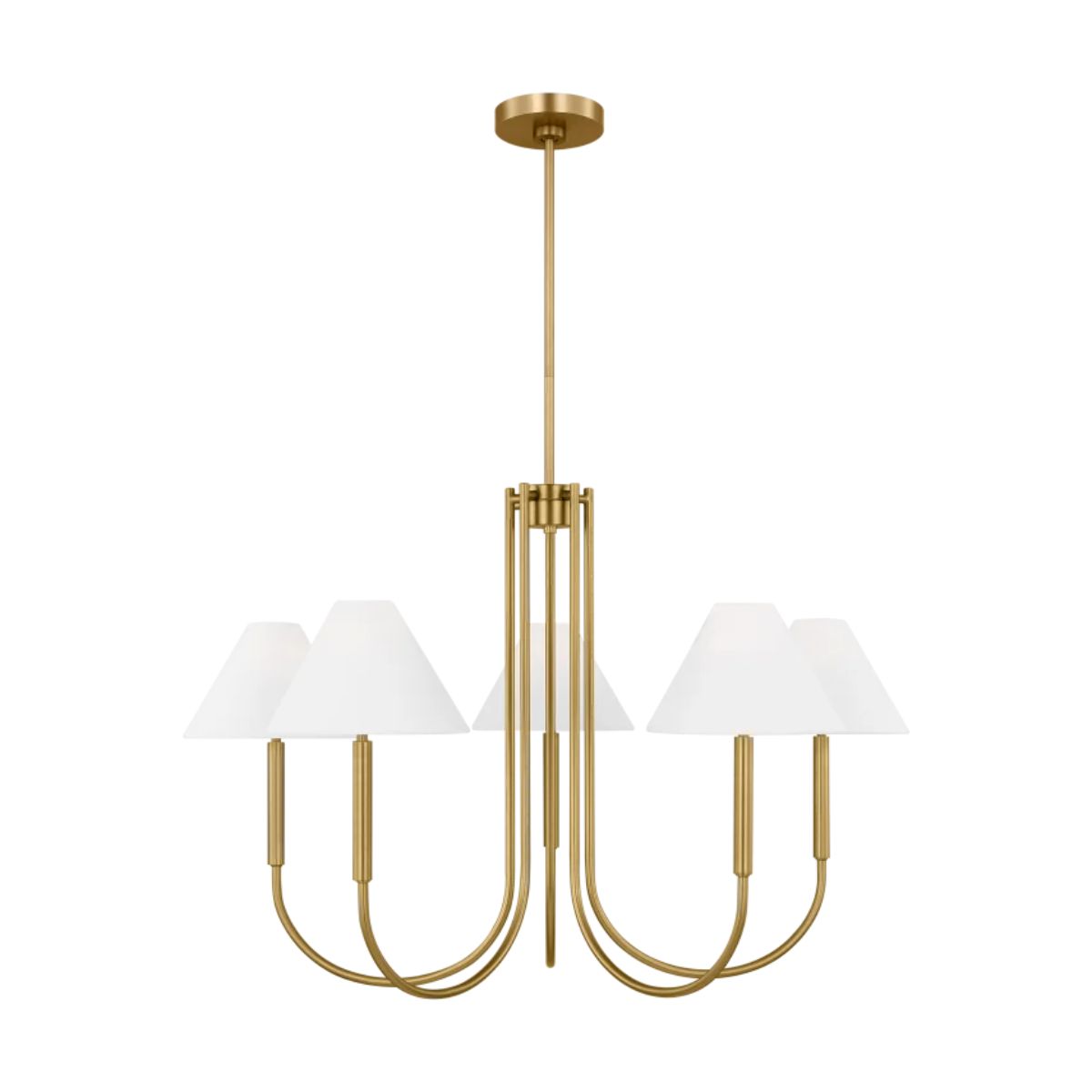 Porteau 38 in. 5 Lights Chandelier Satin Brass finish - Bees Lighting