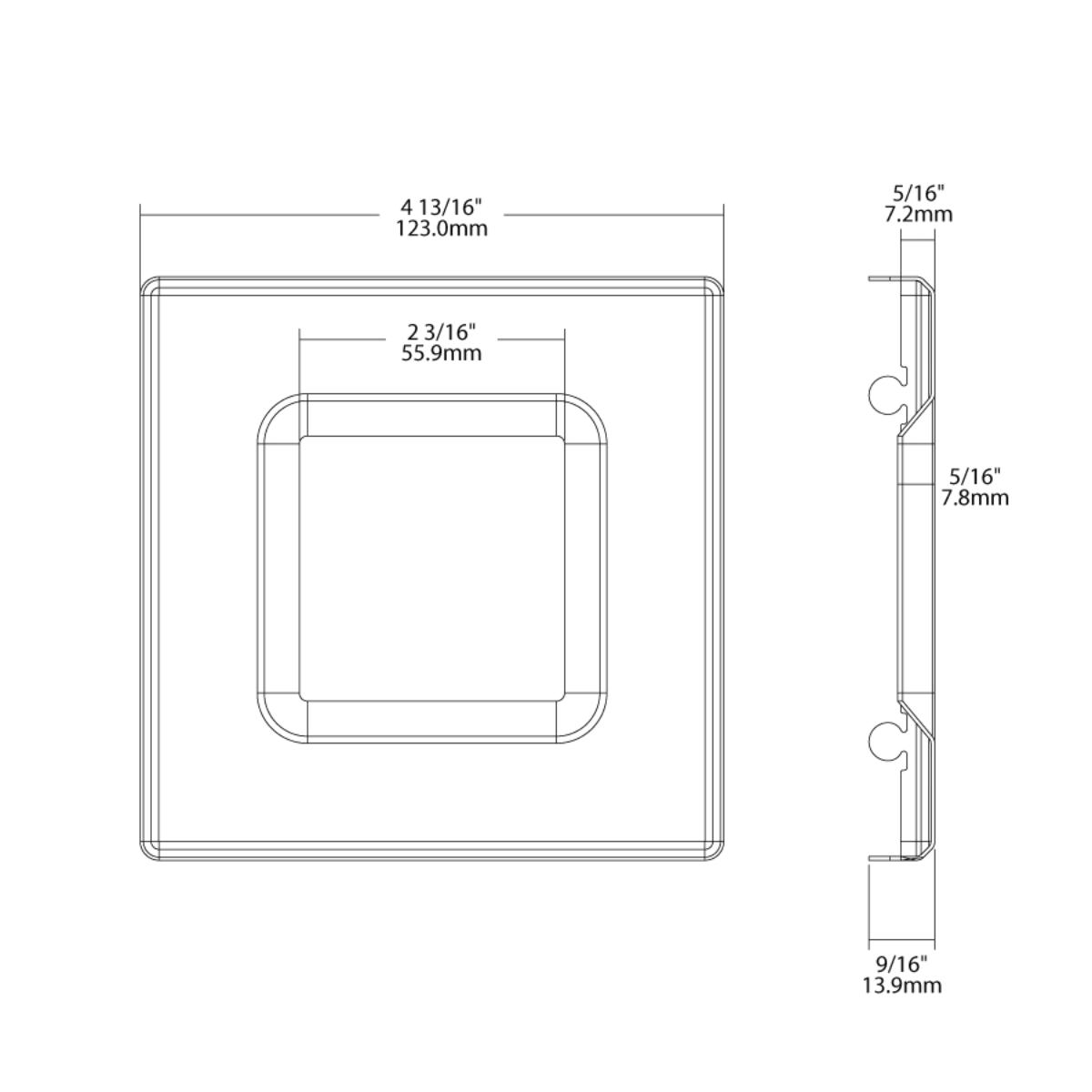 Wafer 4" Trim Square Baffle Brushed Nickel - Bees Lighting