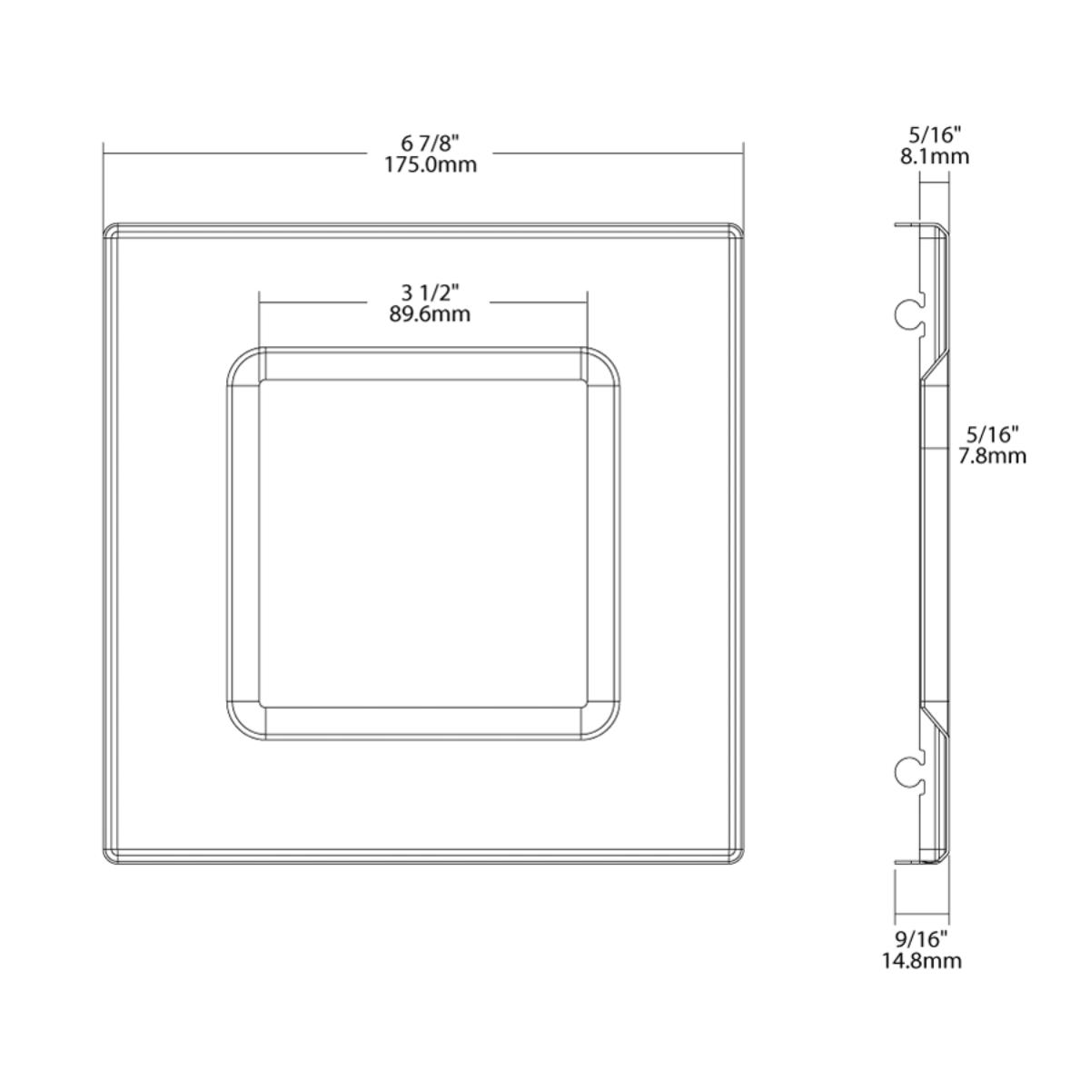 Wafer 6" Trim Square Baffle Brushed Nickel - Bees Lighting