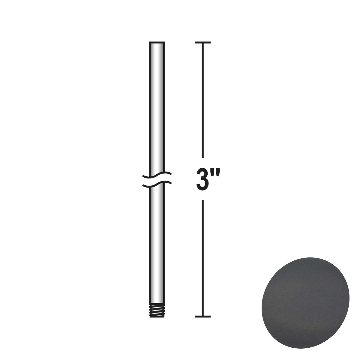 Minka Aire 3" Downrod Black Finish - Bees Lighting