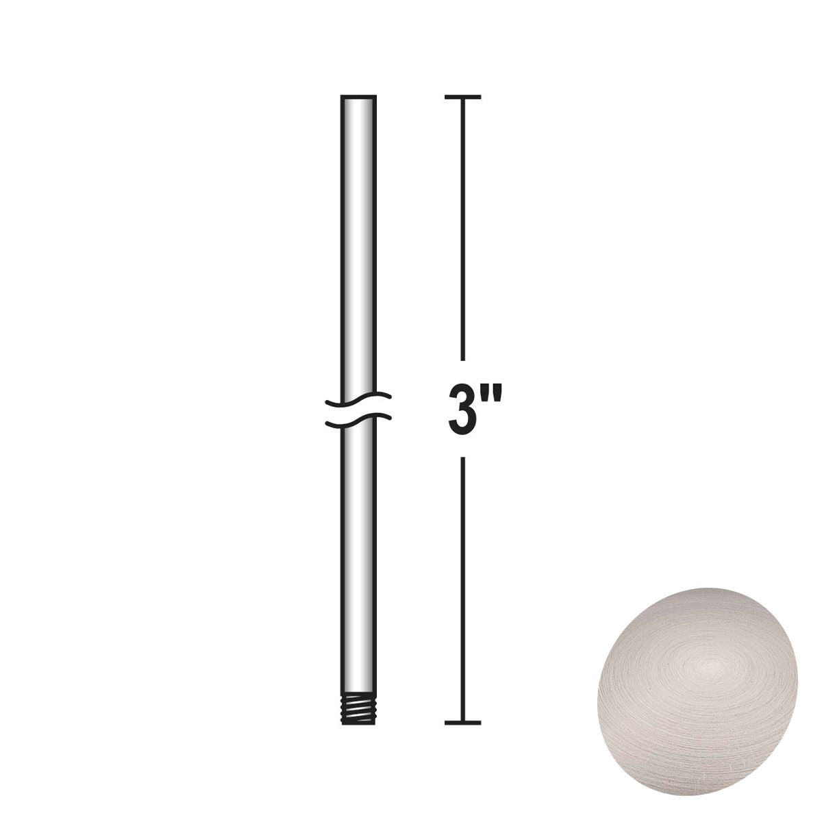 Minka Aire 3" Downrod Brushed Nickel Wet Finish - Bees Lighting