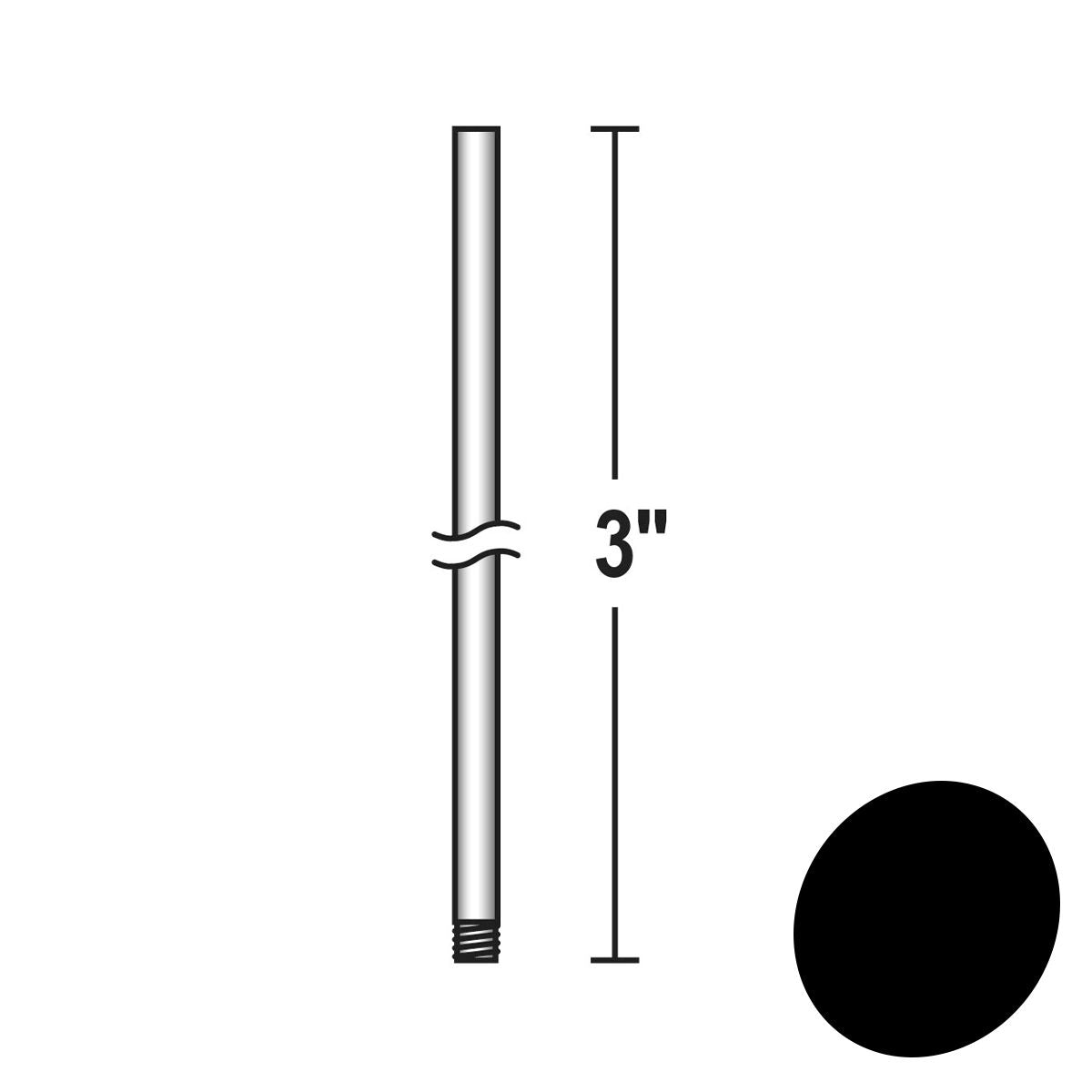 Minka Aire 3" Downrod Black Coal Finish - Bees Lighting